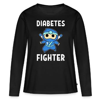 Diabetes Diabetic Insulin Fighter - Women's Premium Organic Long Sleeve Shirt - black - Front - Julia (174cm)