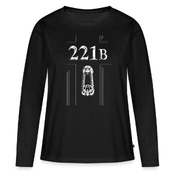 221 B - T-shirt manches longues Premium bio Femme - noir - Devant - Julia (174cm)