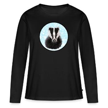 Blaireau/Blaireau dans la neige - T-shirt manches longues Premium bio Femme - noir - Devant - Julia (174cm)