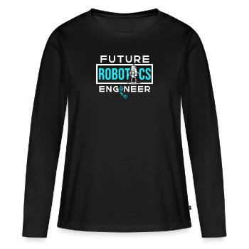 Futur ingénieur en robotique - T-shirt manches longues Premium bio Femme - noir - Devant - Julia (174cm)
