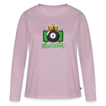 Rockabilly 50s Billiards Player - Women's Premium Organic Long Sleeve Shirt - dusky pink - Front - Julia (174cm)