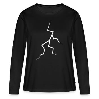 Blitz Blitzschlag Icon - Frauen Premium Bio Langarmshirt - Schwarz - Vorne - Julia (174cm)