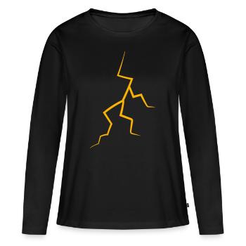 Blitz Icon Wetter Blitzschlag Gewitter - Frauen Premium Bio Langarmshirt - Schwarz - Vorne - Julia (174cm)
