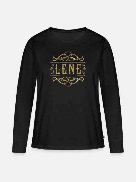 Lene gold - Frauen Premium Bio Langarmshirt - Schwarz