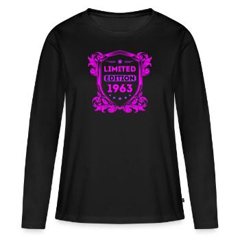 1963 - Women's Premium Organic Long Sleeve Shirt - black - Front - Julia (174cm)