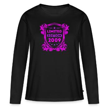 2009 - Frauen Premium Bio Langarmshirt - Schwarz - Vorne - Julia (174cm)