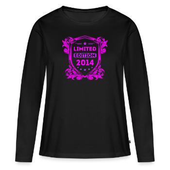 2014 - Frauen Premium Bio Langarmshirt - Schwarz - Vorne - Julia (174cm)