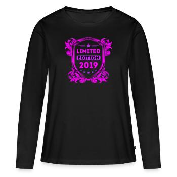 2019 - Frauen Premium Bio Langarmshirt - Schwarz - Vorne - Julia (174cm)