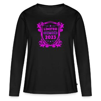2023 - T-shirt manches longues Premium bio Femme - noir - Devant - Julia (174cm)