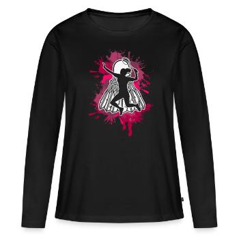 Badminton - T-shirt manches longues Premium bio Femme - noir - Devant - Julia (174cm)