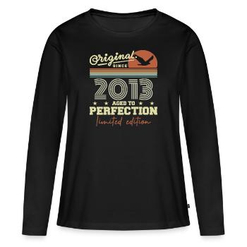 Original 2013 Geburtstagsgeschenk 2013 Retro 2013 - Frauen Premium Bio Langarmshirt - Schwarz - Vorne - Julia (174cm)