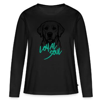 Labrador – Friendly, playful & family-loving - Women's Premium Organic Long Sleeve Shirt - black - Front - Julia (174cm)