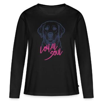 Labrador – Friendly, playful & family-loving - Women's Premium Organic Long Sleeve Shirt - black - Front - Julia (174cm)