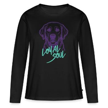 Labrador – Friendly, playful & family-loving - Women's Premium Organic Long Sleeve Shirt - black - Front - Julia (174cm)