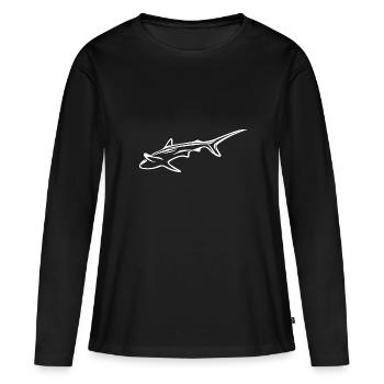 Requin élégant dans le courant de dérive - T-shirt manches longues Premium bio Femme - noir - Devant - Julia (174cm)