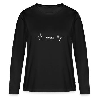 Nicole comme prénom - T-shirt manches longues Premium bio Femme - noir - Devant - Julia (174cm)