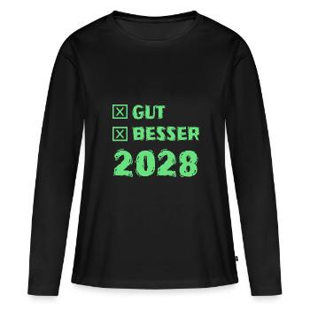 Better 2028 - Women's Premium Organic Long Sleeve Shirt - black - Front - Julia (174cm)