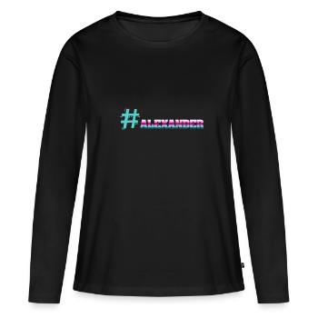 Cadeau pour Alexander - T-shirt manches longues Premium bio Femme - noir - Devant - Julia (174cm)