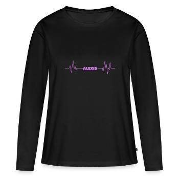 Alexis comme prénom - T-shirt manches longues Premium bio Femme - noir - Devant - Julia (174cm)