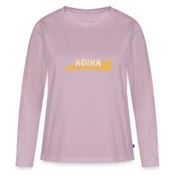 Vorname Adina - Frauen Premium Bio Langarmshirt - Altrosa - Vorne - Julia (174cm)