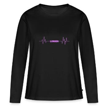Lorien als Vorname - Frauen Premium Bio Langarmshirt - Schwarz - Vorne - Julia (174cm)
