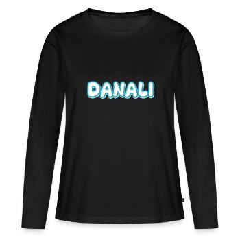 Trekking Danali - T-shirt manches longues Premium bio Femme - noir - Devant - Julia (174cm)