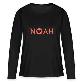 Noah - Frauen Premium Bio Langarmshirt - Schwarz - Vorne - Julia (174cm)