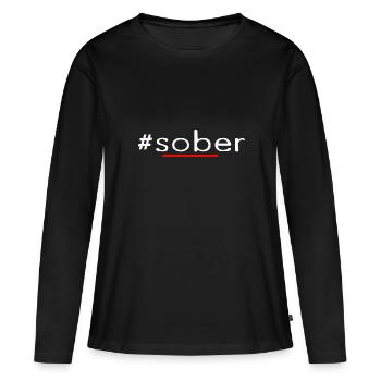 # Conceptions sobres rétro sobres - T-shirt manches longues Premium bio Femme - noir - Devant - Julia (174cm)