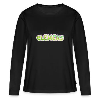 Job Clemens - T-shirt manches longues Premium bio Femme - noir - Devant - Julia (174cm)