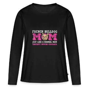 French Bulldog - Women's Premium Organic Long Sleeve Shirt - black - Front - Julia (174cm)