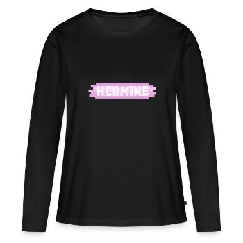 Hermine als Frauenname - Frauen Premium Bio Langarmshirt - Schwarz - Vorne - Julia (174cm)
