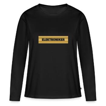 Profession : Technicien en électronique - T-shirt manches longues Premium bio Femme - noir - Devant - Julia (174cm)