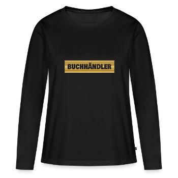 Profession : Libraire - T-shirt manches longues Premium bio Femme - noir - Devant - Julia (174cm)