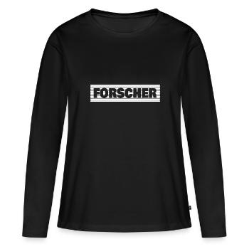 Profession : Chercheur - T-shirt manches longues Premium bio Femme - noir - Devant - Julia (174cm)