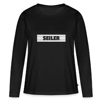 Seiler - Frauen Premium Bio Langarmshirt - Schwarz - Vorne - Julia (174cm)