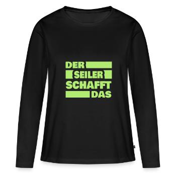 Seiler - Frauen Premium Bio Langarmshirt - Schwarz - Vorne - Julia (174cm)