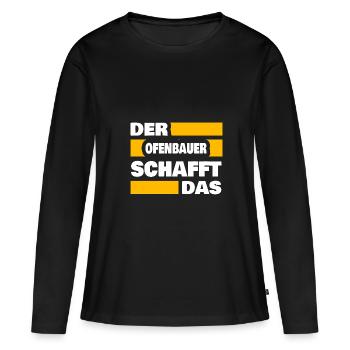 Constructeur de poêles - T-shirt manches longues Premium bio Femme - noir - Devant - Julia (174cm)
