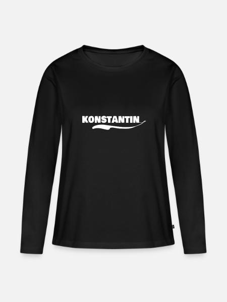 konstantin als Vorname - Frauen Premium Bio Langarmshirt - Schwarz