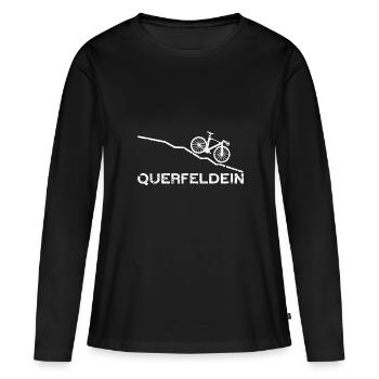 Radfahrer Cyclocross Fahrrad Geschenk Querfeldein - Frauen Premium Bio Langarmshirt - Schwarz - Vorne - Julia (174cm)