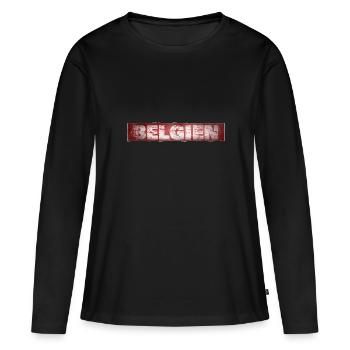 Belgique - T-shirt manches longues Premium bio Femme - noir - Devant - Julia (174cm)