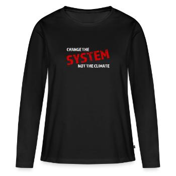 Student demo against climate change - Women's Premium Organic Long Sleeve Shirt - black - Front - Julia (174cm)