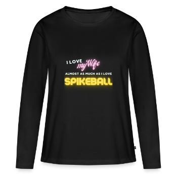 Geschenk Humor Spikeball Strand lustiger Urlaub - Frauen Premium Bio Langarmshirt - Schwarz - Vorne - Julia (174cm)