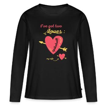 Geschenk Humor Spikeball Strand lustiger Urlaub - Frauen Premium Bio Langarmshirt - Schwarz - Vorne - Julia (174cm)