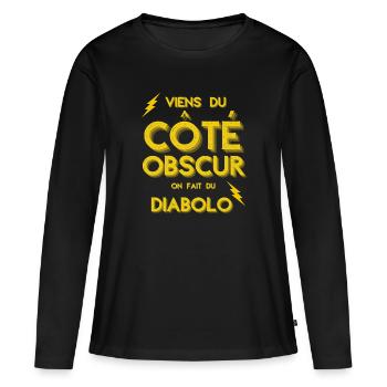 Cadeau humour diabolo cirque passion drôle - T-shirt manches longues Premium bio Femme - noir - Devant - Julia (174cm)