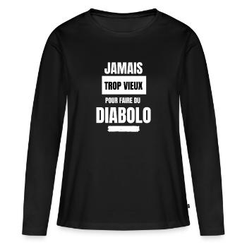Ce cadeau humour diabolo pour les fans de diabolo - T-shirt manches longues Premium bio Femme - noir - Devant - Julia (174cm)