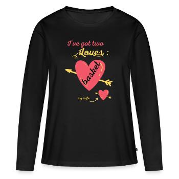 Gift basketball basketball funny sport passion - Women's Premium Organic Long Sleeve Shirt - black - Front - Julia (174cm)