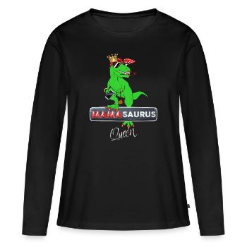 Maman Dinosaure Queen A De La Classe - T-shirt manches longues Premium bio Femme - noir - Devant - Julia (174cm)