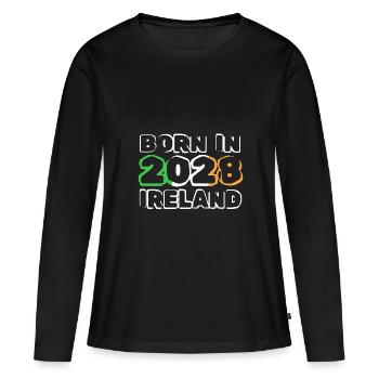 2028 - Frauen Premium Bio Langarmshirt - Schwarz - Vorne - Julia (174cm)