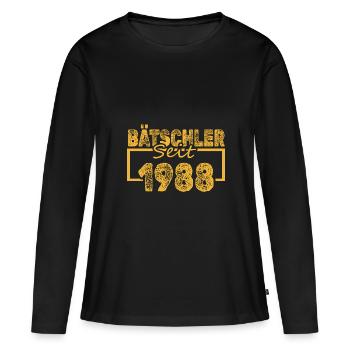 Baccalauréat 1988 - T-shirt manches longues Premium bio Femme - noir - Devant - Julia (174cm)