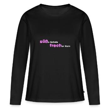 süß und frech frech süß - Frauen Premium Bio Langarmshirt - Schwarz - Vorne - Julia (174cm)